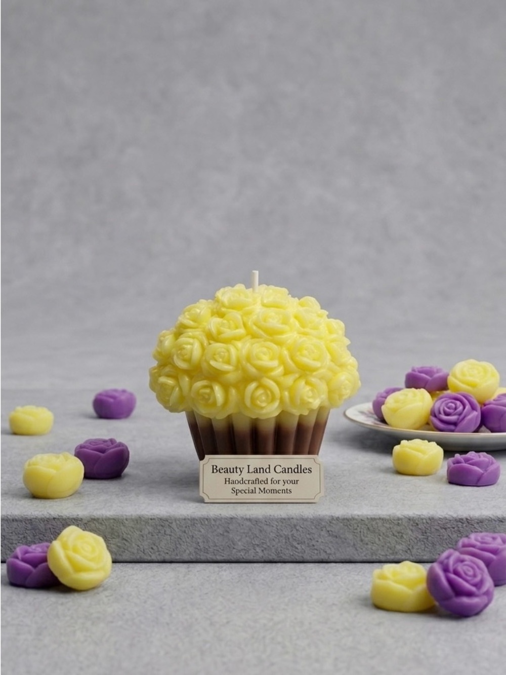 Yellow Rose Cupcake Scented Candle